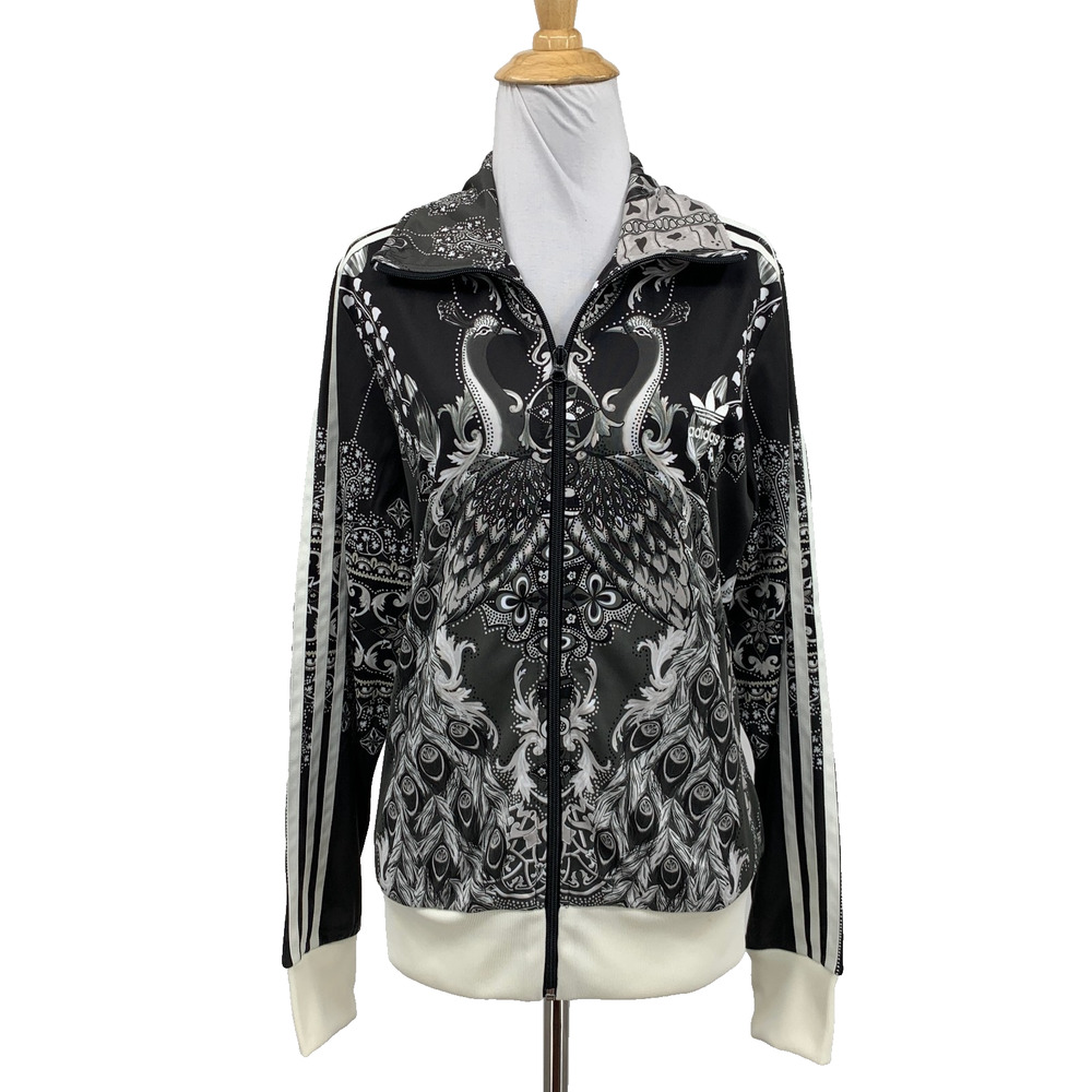 Adidas Jacket Women L Large Pavao Firebird Peacock Track All Over Print Athletic